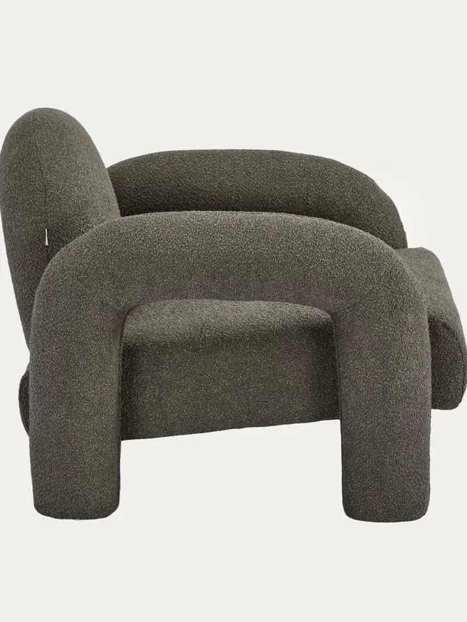 Fotel SEDIA brązowy w tkaninie TEDDY BOUCLÉ 95x88x70 cm