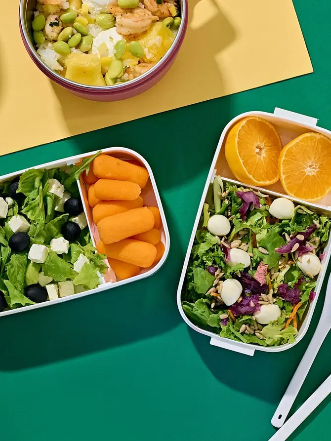 Lunchbox LOENE biały piętrowy 1,4 l