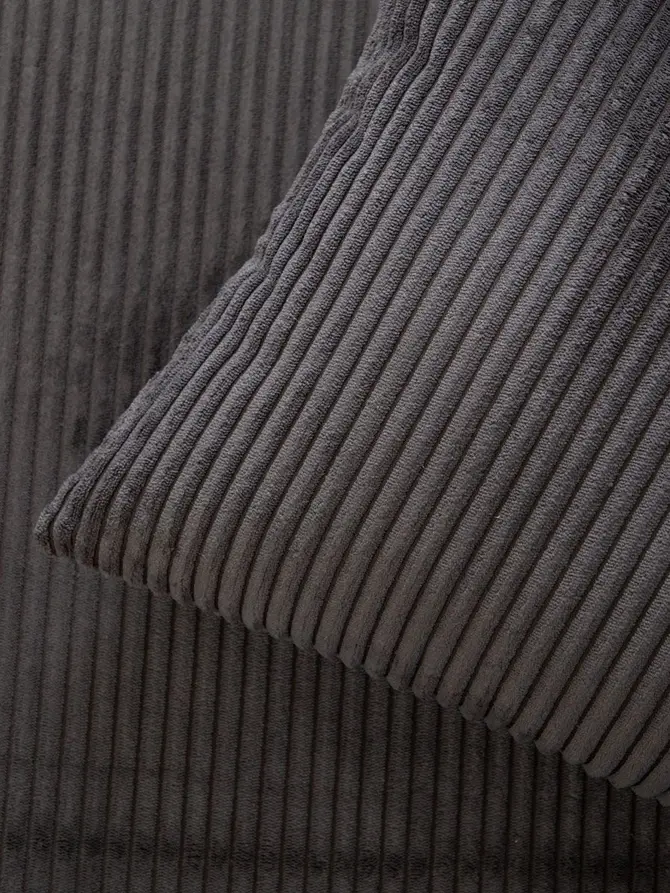 Sofa SOLACE 2-osobowa, z funkcją spania sztruksowa czarna 140x91x84 cm