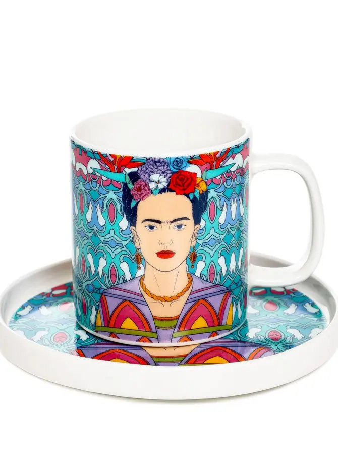 Filiżanka ze spodkiem FRIDA KAHLO turkusowa 0,2 l