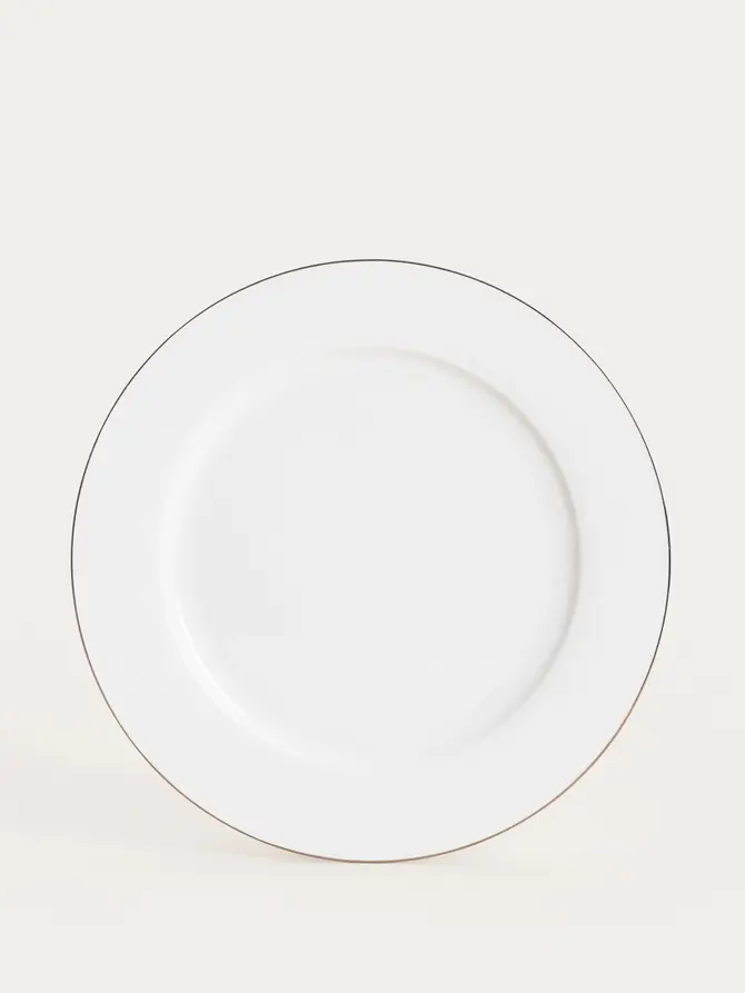 Talerz AUROO obiadowy ze złotą obwódką 26,5 cm