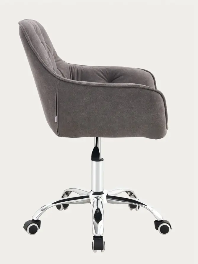 Fotel FUSSY w tkaninie obrotowy szary 57x61x80-90 cm