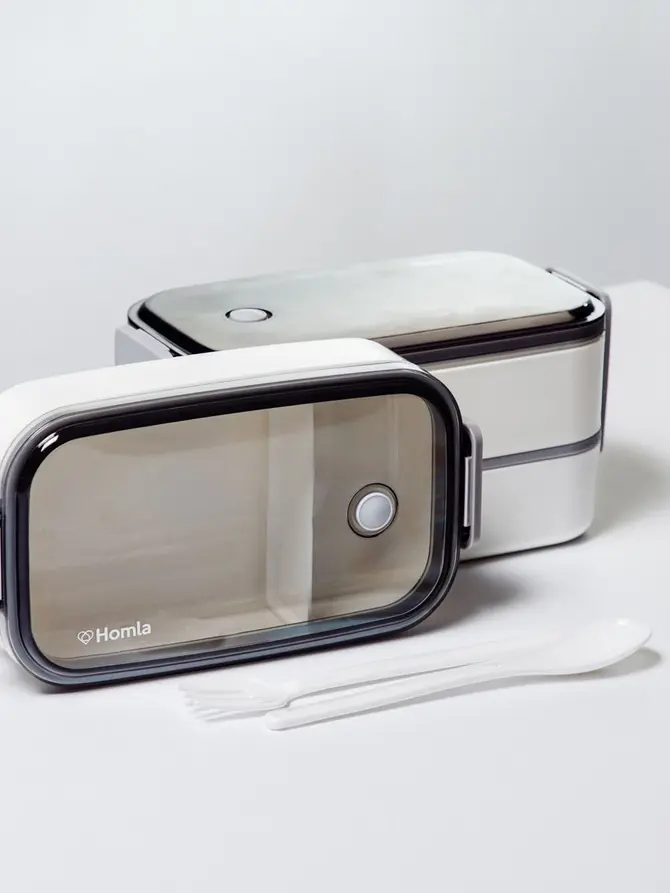 Lunchbox LOENE biały piętrowy 1,4 l