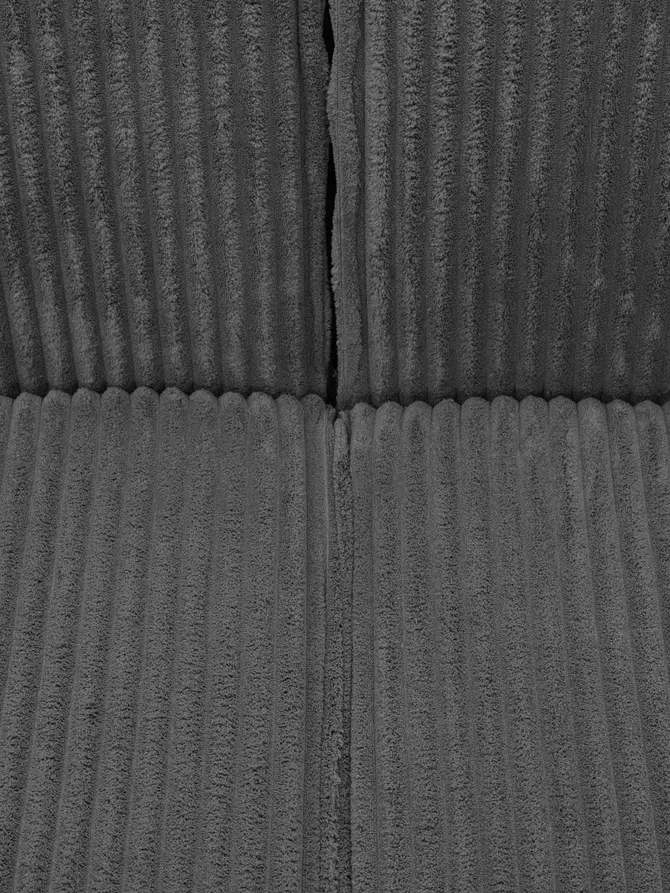Sofa modułowa LYKKE 3-osobowa ciemnoszara piankowa sztruksowa 263x88x73 cm