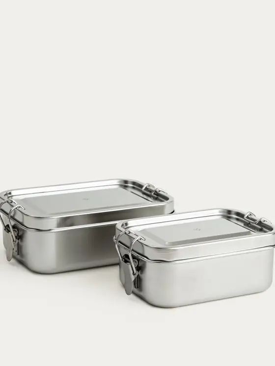 Zestaw lunchboxów ONTARIO ze stali nierdzewnej 550+850 ml 2 el.