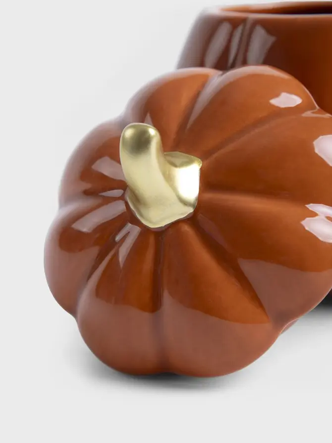 Kubek PUMPKIE w kształcie dyni z pokrywką pomarańczowy SHINY 0,6 l