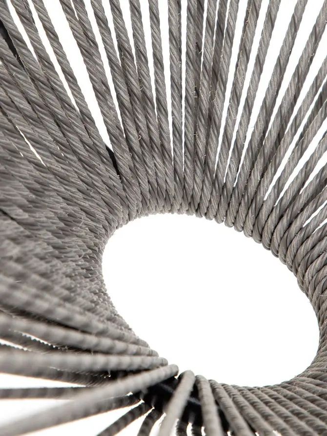 Fotel ACAPULCO TWIST z linki technorattan ze splotem twist szary 71x71x80 cm