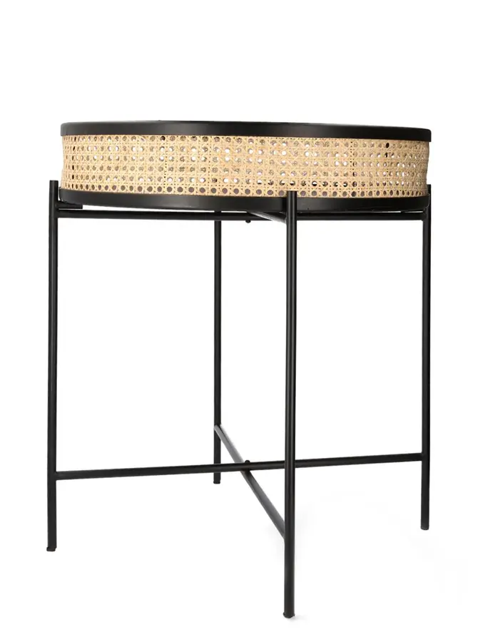 Stolik JENS kawowy rattan naturalny 51x51x61 cm