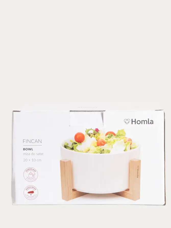 Misa FINCAN do sałat ceramiczna biała 25x12 cm