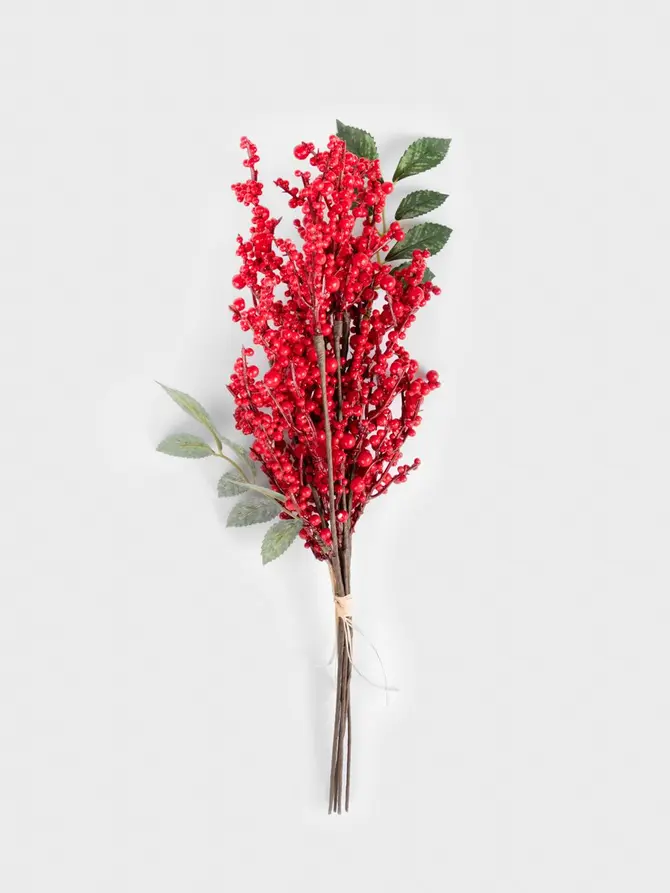 Gałązka RUBY HAWTHORN czerwona 41 cm