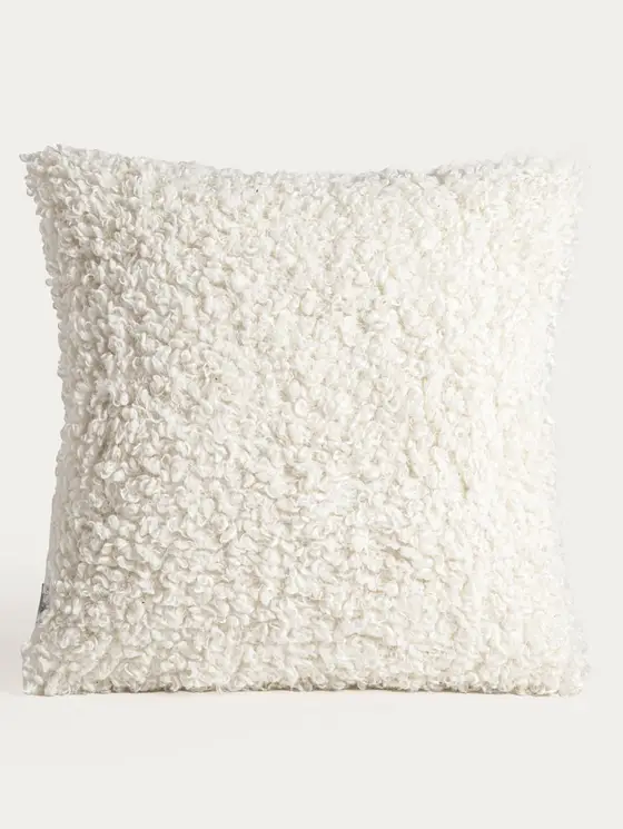 Poszewka SOLANO biała z tkaniny boucle o pętelkowej fakturze 45x45 cm