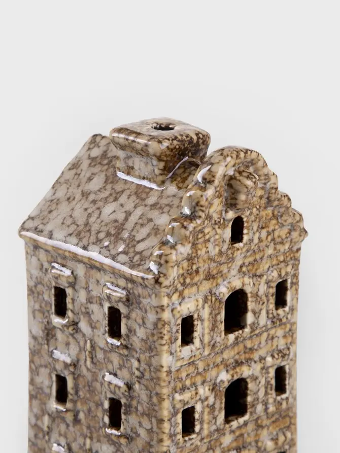 Domek LED CRISPO ceramiczny brązowy 7x7x14 cm