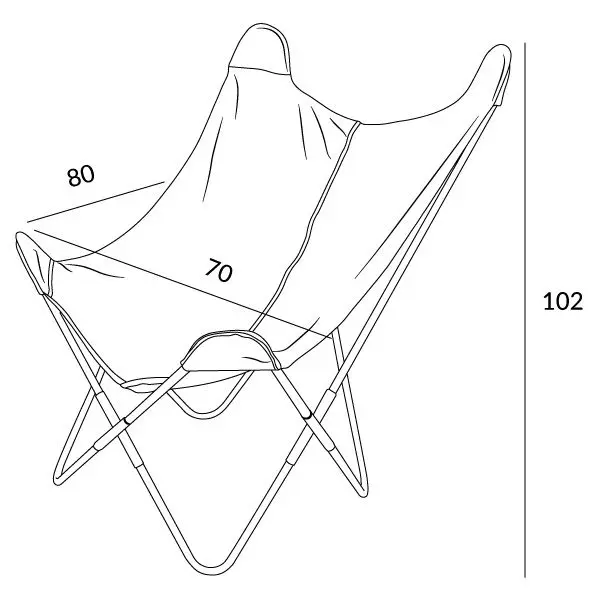 Fotel BUTTERFLY z metalową ramą - szary welur 70x80x102 cm