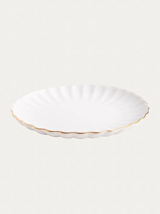 Talerz MELIDA deserowy ze złotą obwódką 20 cm
