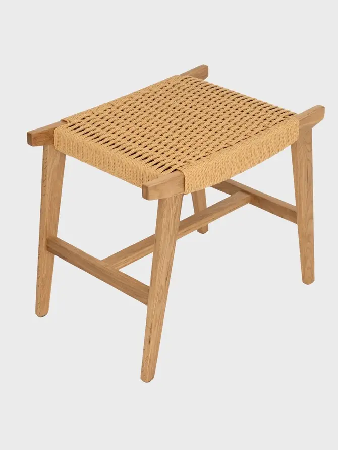 Taboret NOVUM drewniany dębowy naturalny 52x34x42 cm