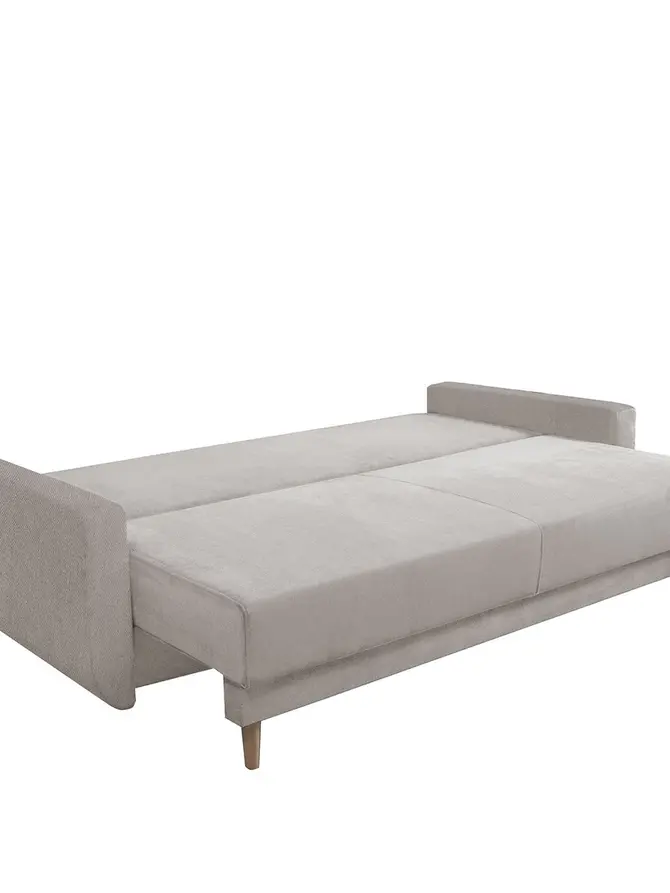 Sofa BRUNI beżowa z funcją spania i pojemnikiem na pościel 215x92x92 cm