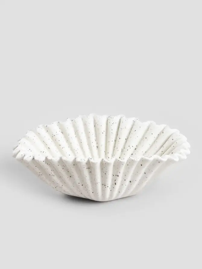 Misa dekoracyjna EVANIA ceramiczna biała 23x14x8,8 cm