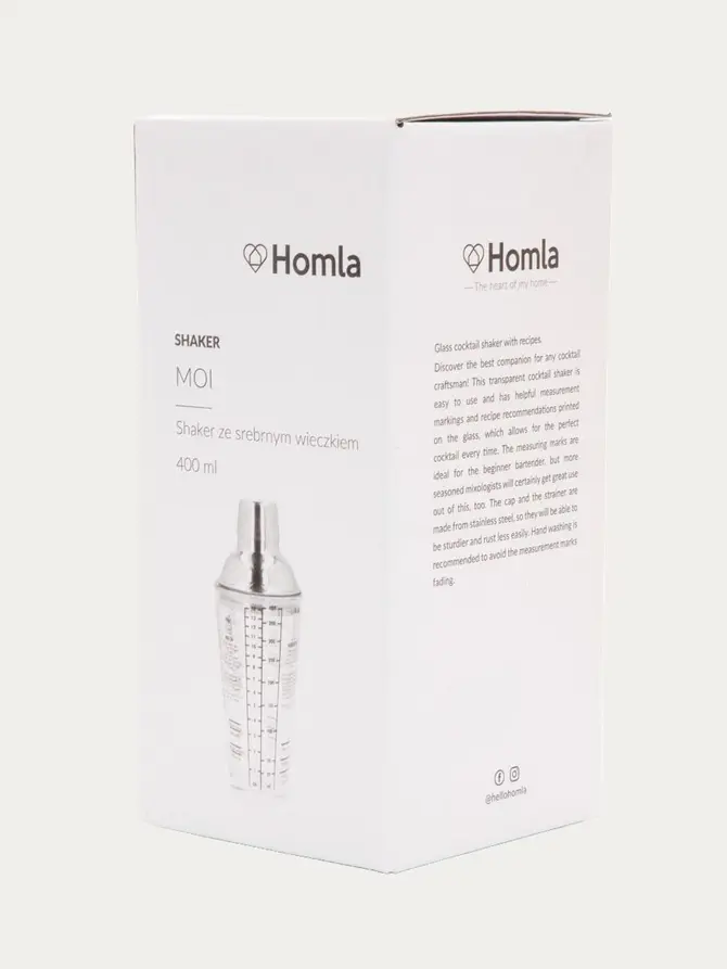 Shaker ALCOLE ze srebrnym wieczkiem 400 ml