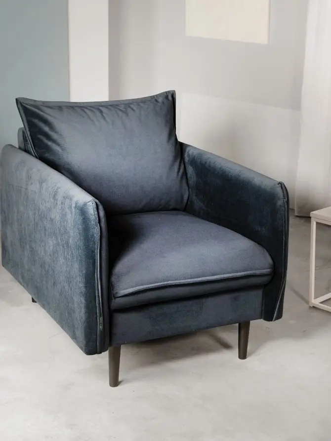 Fotel RUGG Fotel granatowy 99x86x91 cm