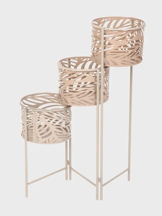 Kwietnik FLOERO z ażurowymi donicami 64x24x75 cm