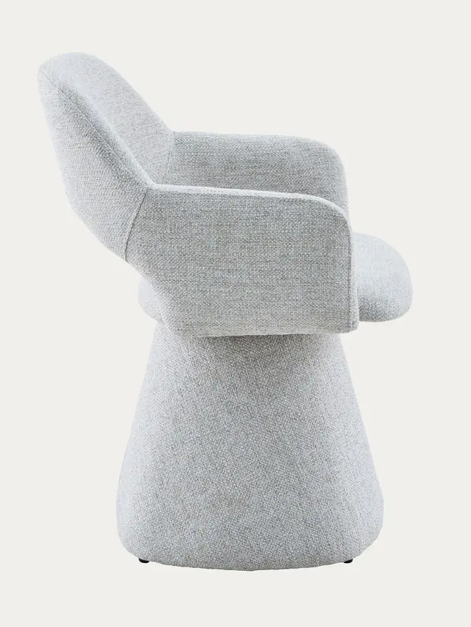 Fotel GOMBE obrotowy w tkaninie beżowy 55x62x85 cm