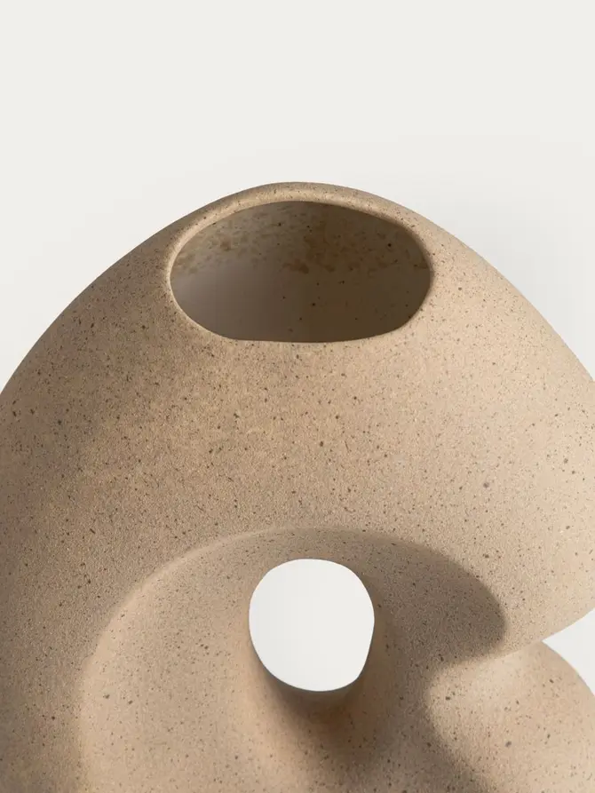 Wazon BELLARO beżowy z otworem ceramiczny 18,5x10x23 cm