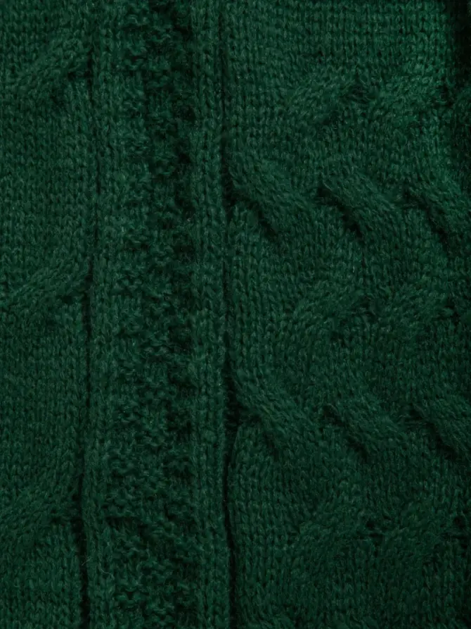 Koc FLAVE miękki zielony o sweterkowym splocie 130x170 cm