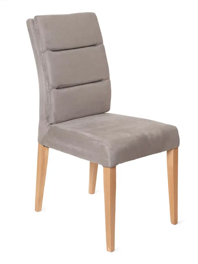 Krzesło ARVIKA szary welur- natur noga - lite drewno 96x48x65 cm