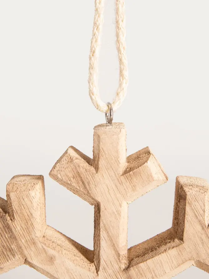 Zawieszka TIRO drewniana śnieżynka duża 14 cm