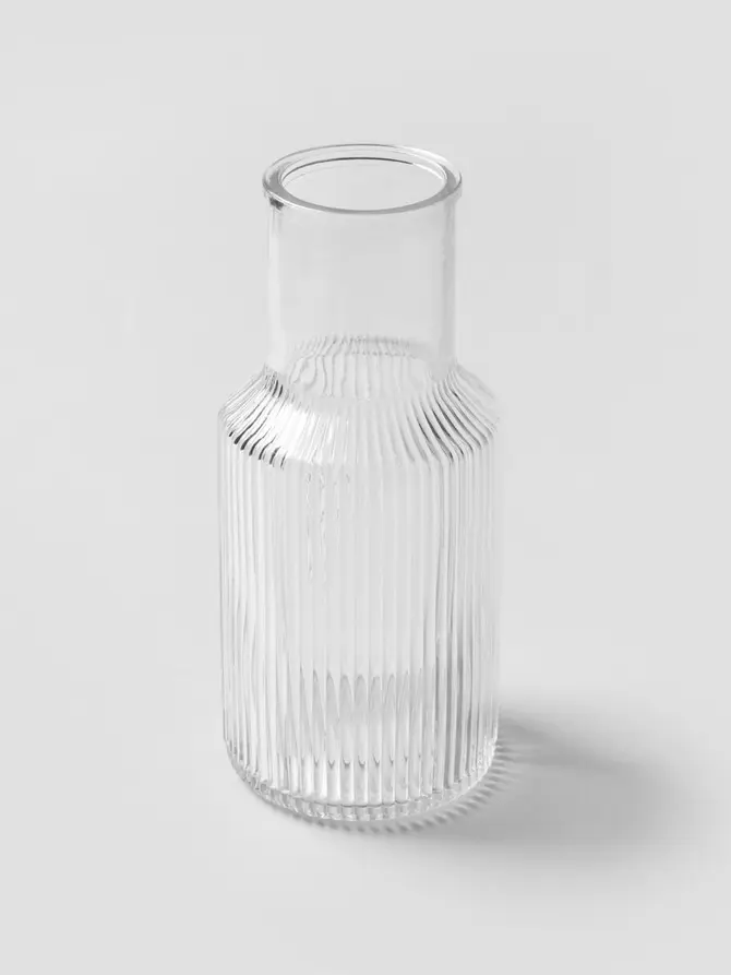 Wazon TOLLE szklany prążkowany transparentny 10x22 cm