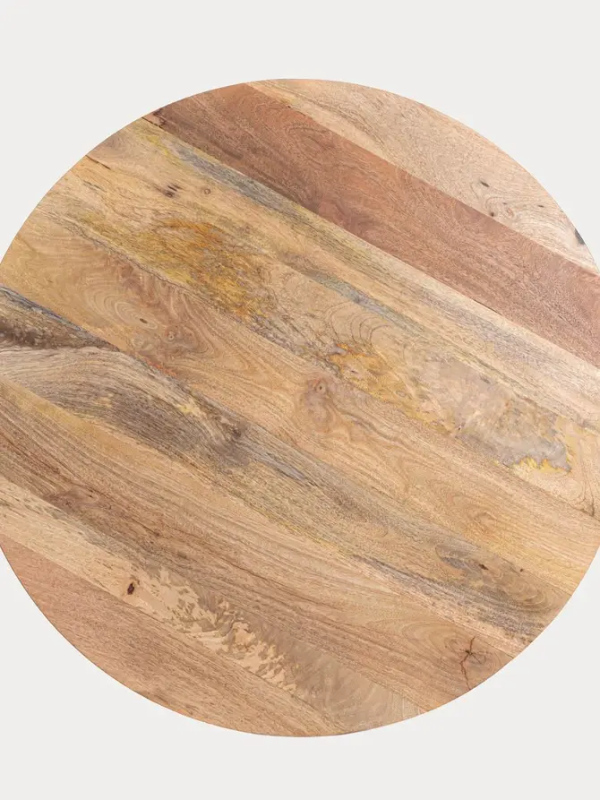 Stolik kawowy SORA lite drewno mango + metal 90x90x45 cm