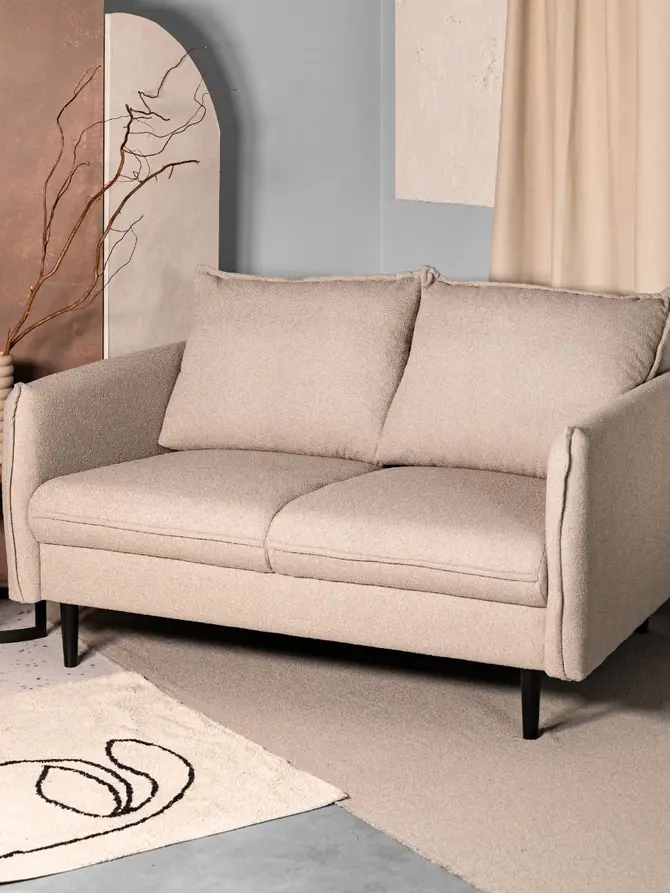 Sofa RUGG Sofa w tkaninie beżowy 149x86x91 cm