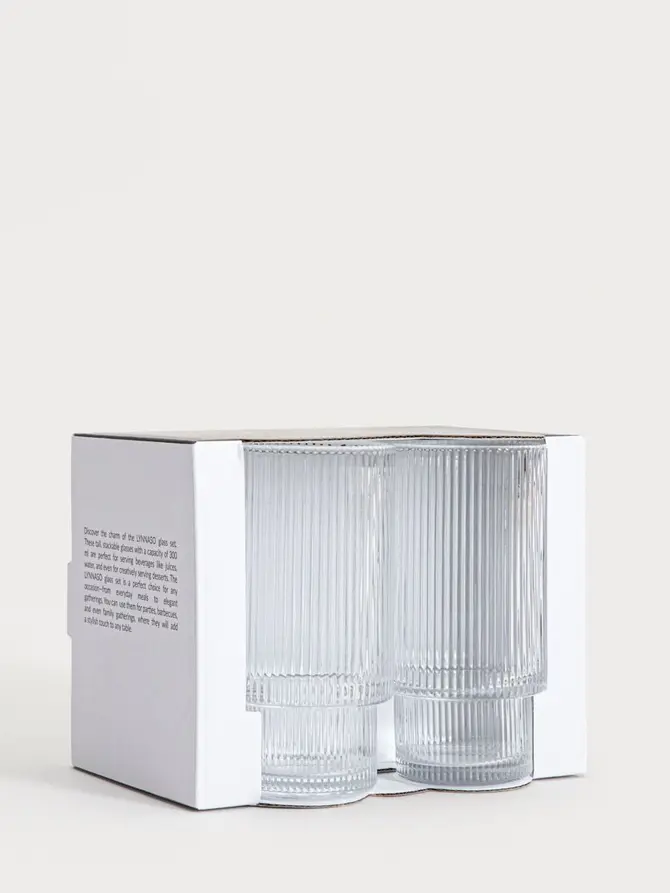 Zestaw szklanek LYNNASO transparentnych wysokich, 4 szt. 0,3 l