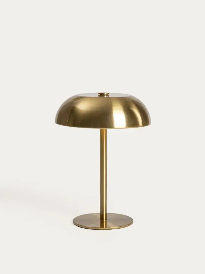 Lampka stołowa PIXEL metalowa złota 15,5x15,5x20,5 cm