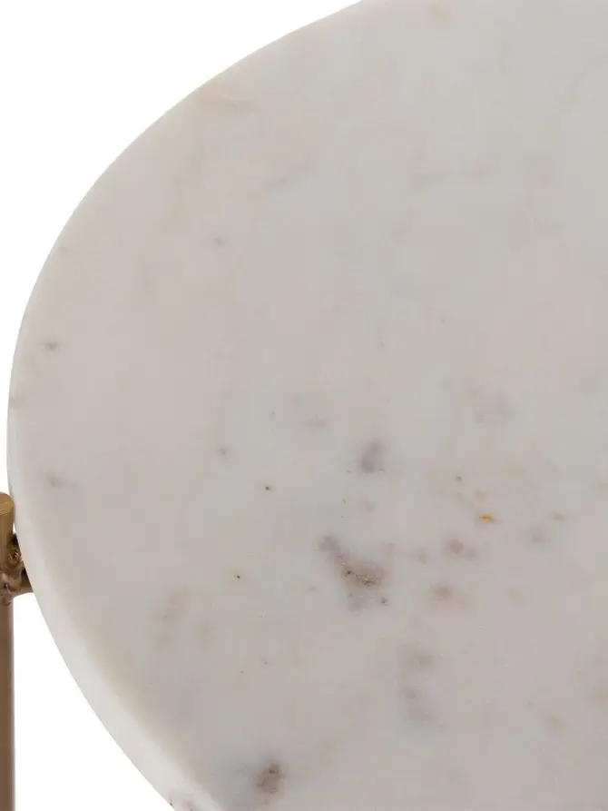 Stolik kawowy MARBLE z naturalnego marmuru biały 42x42x45 cm