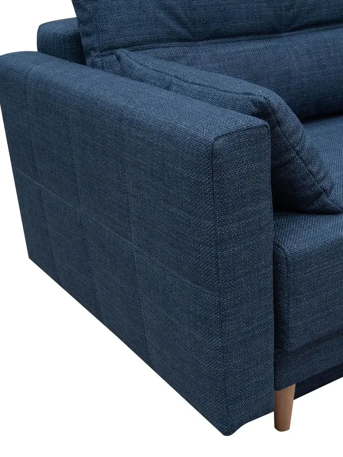 Sofa MAGNUS granatowa z funkcją spania i pojemnikiem na pościel 216x85x91 cm