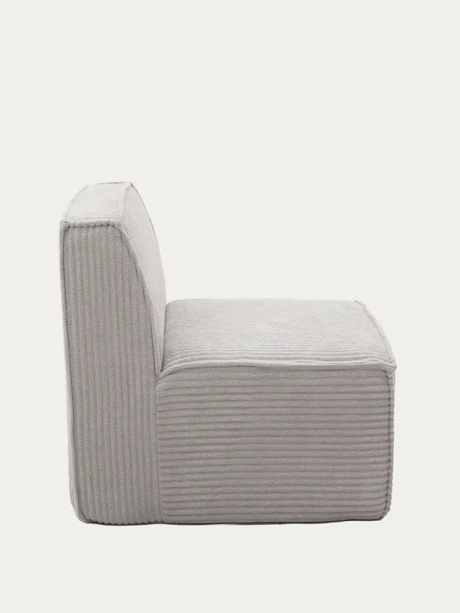 Fotel modułowy LYKKE jasnoszary piankowy sztruksowy 73x88x73 cm