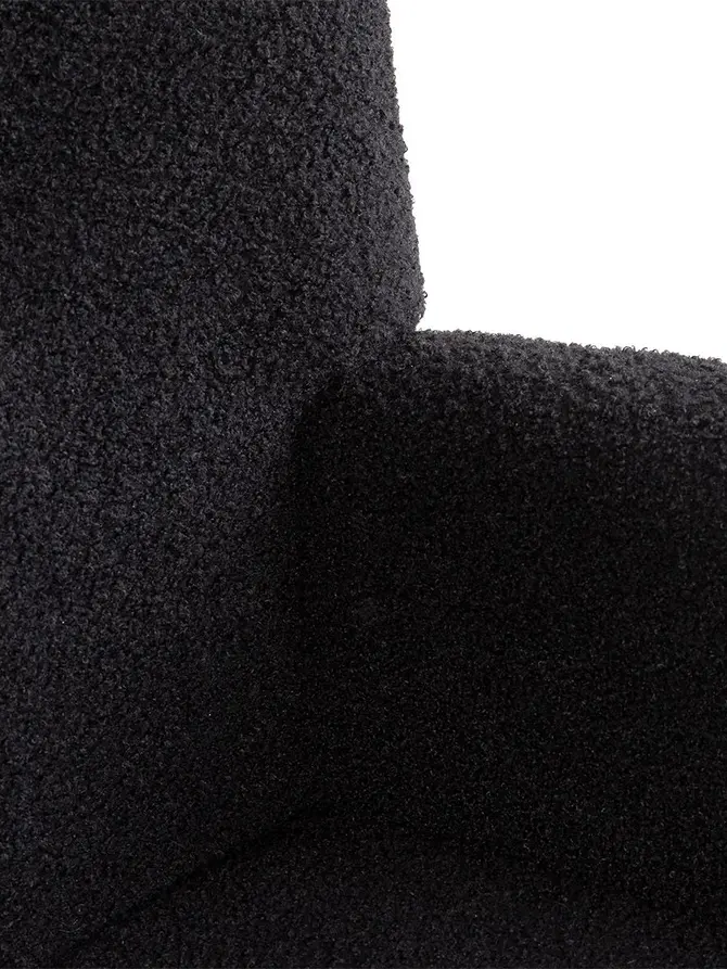 Fotel MOSS TEDDY BOUCLE w tkaninie TEDDY czarny 70x55x95 cm