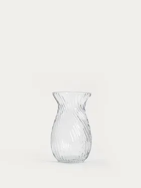 wazon yuue szklany ryflowany transparentny