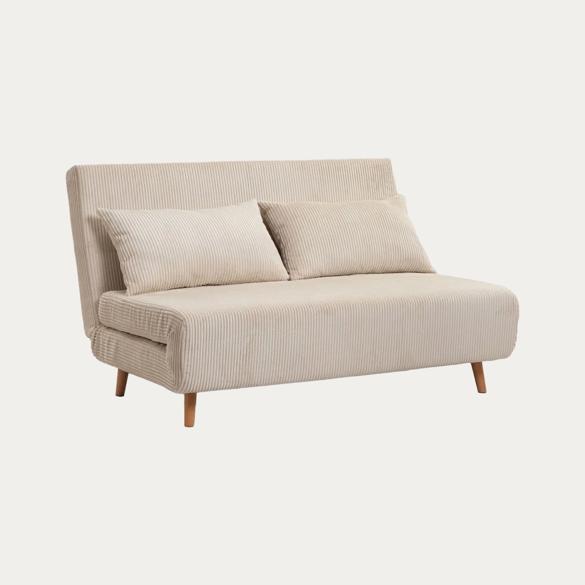 Sofa SOLACE 2-osobowa z funkcją spania sztruksowa ecru