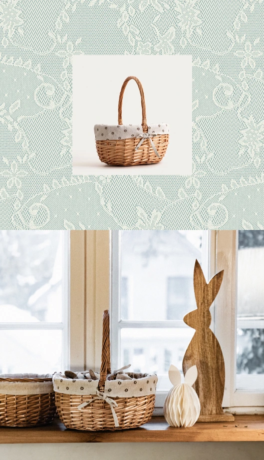 Koszyk NORSO z rączką naturalny 38 cm