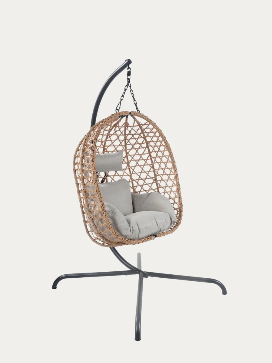 Homla Hustawka nido naturalna z bezowa poduszka 104x106x184 cm