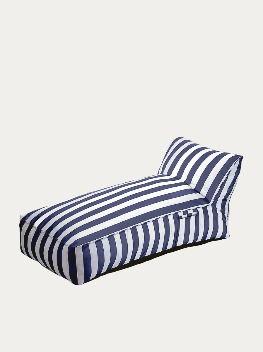 Homla Lezanka maris w bialo niebieskie paski 150x70x65 cm
